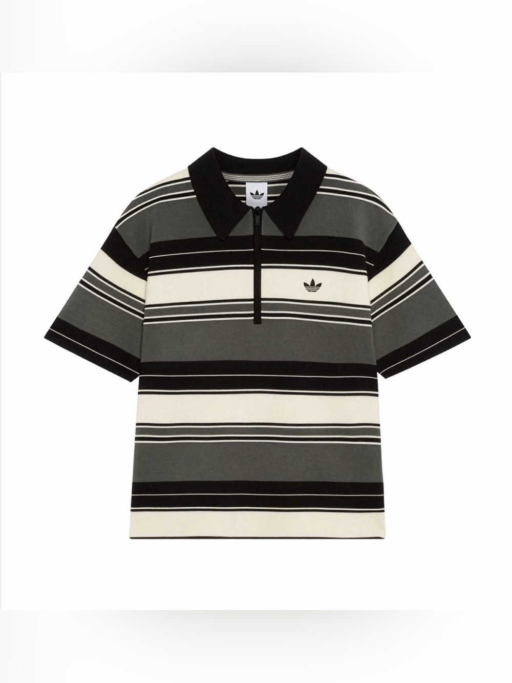 adidas Originals × ASOS oversized knit polo shirt in khaki stripe